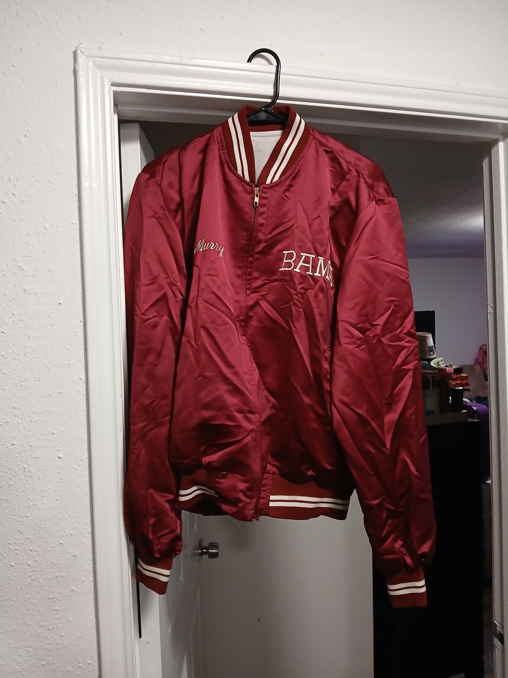 Maroon Satin Bomber Jacket - Unbranded